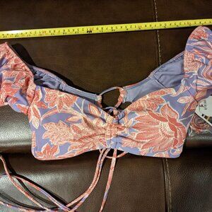 Time And Tru Women's Red & Purple color Floral swim, Tankini- top M (8-10).